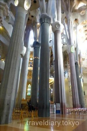 スペイン  世界遺産サグラダファミリアの素晴らしい内部 【バルセロナ】