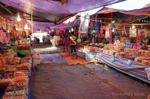 ラオス  ルアンナムターで小さな遊園地のあるマーケットを見学【ラオス】