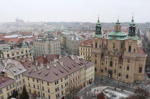 チェコ  プラハの天文時計塔からの景色は素晴らしかった